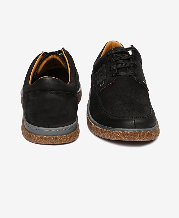 Erkek Siyah Hakiki Deri Casual Ayakkabı - 7