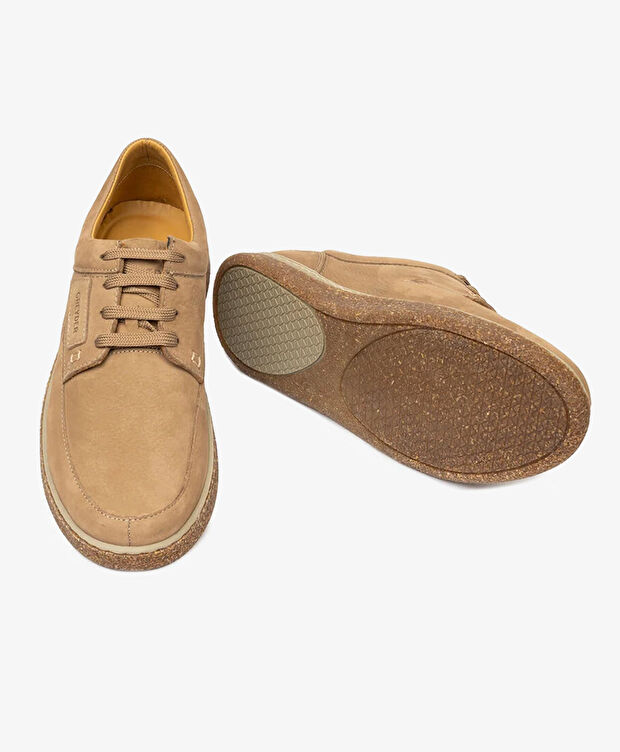 Erkek Vizon Hakiki Deri Nubuk Comfort Ayakkabı - 6