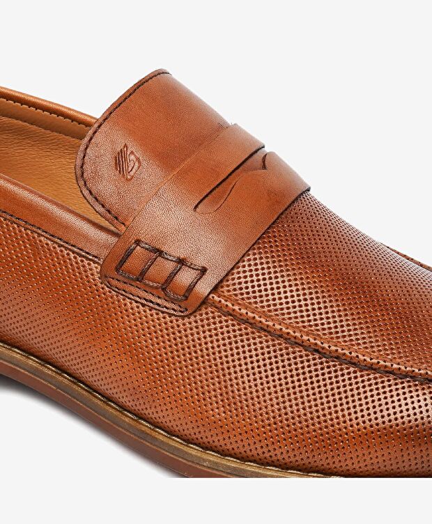 Erkek Taba Hakiki Deri Casual Ayakkabı - 5