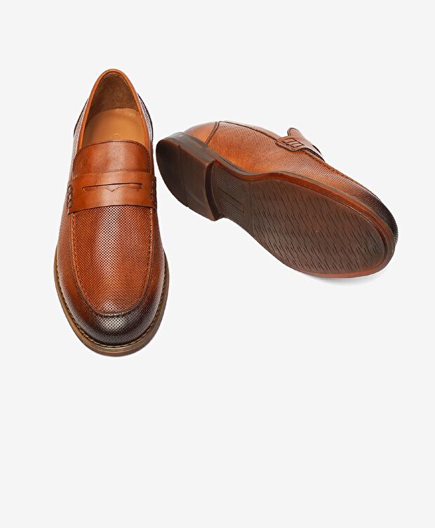 Erkek Taba Hakiki Deri Casual Ayakkabı - 6