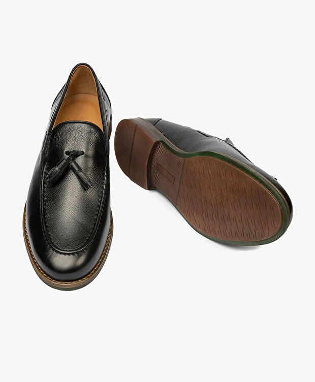 Erkek Siyah Hakiki Deri Loafer Ayakkabı - 6