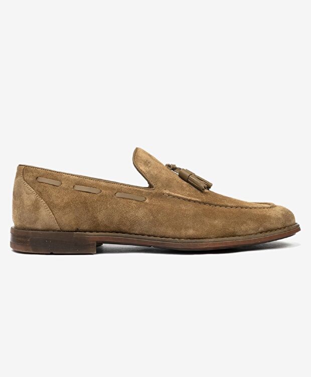 Erkek Kahverengi Hakiki Deri Loafer Ayakkabı - 1