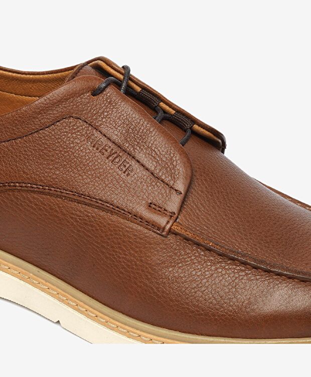 Erkek Taba Hakiki Deri Casual Ayakkabı - 5