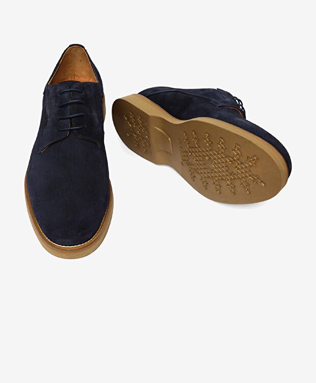 Erkek Lacivert Hakiki Deri Casual Ayakkabı - 6