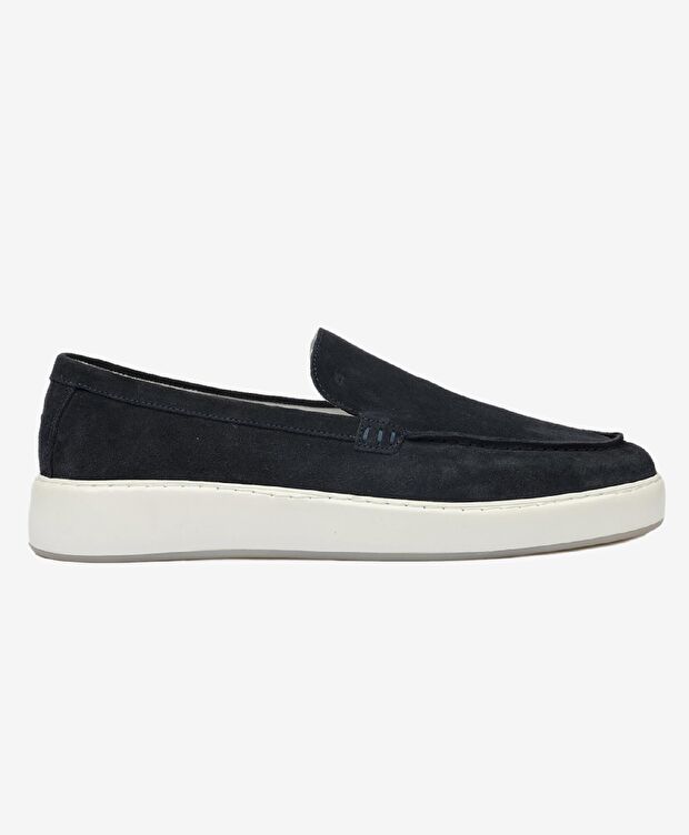 Erkek Lacivert Hakiki Deri Loafer Ayakkabı - 1