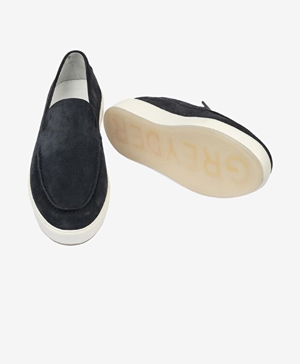 Erkek Lacivert Hakiki Deri Loafer Ayakkabı - 6