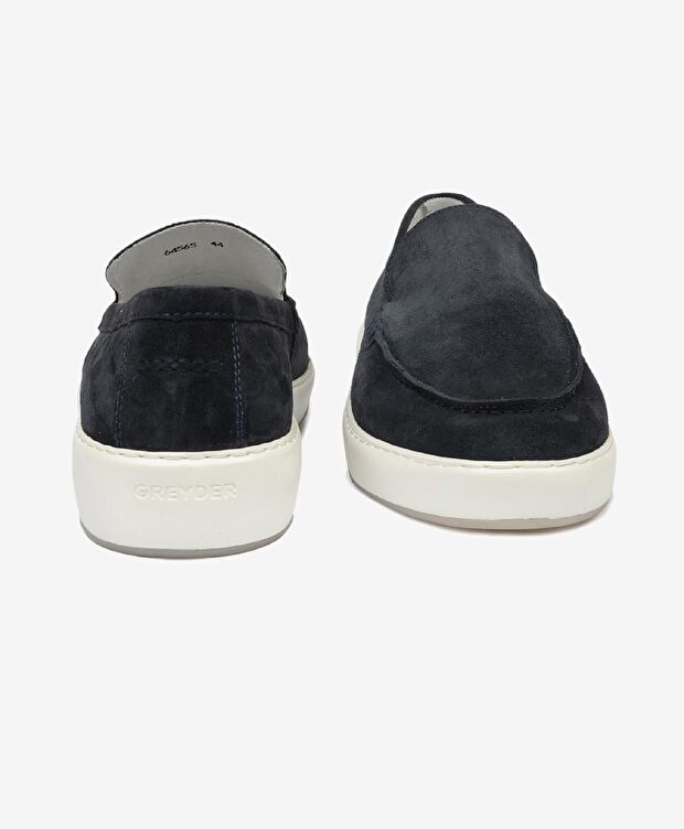 Erkek Lacivert Hakiki Deri Loafer Ayakkabı - 7