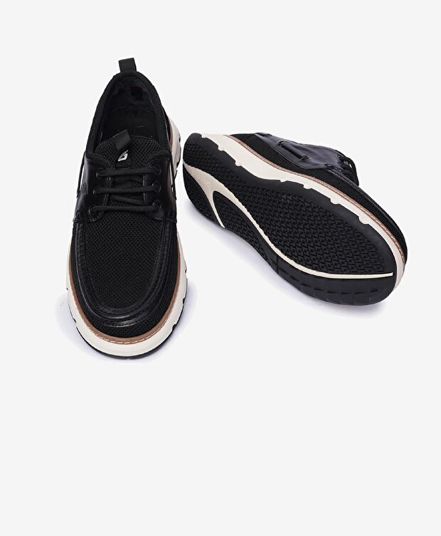 Erkek Siyah Hakiki Deri Casual Ayakkabı - 6