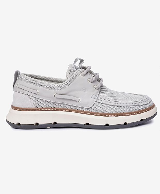 Erkek Gri Hakiki Deri Casual Ayakkabı - 1