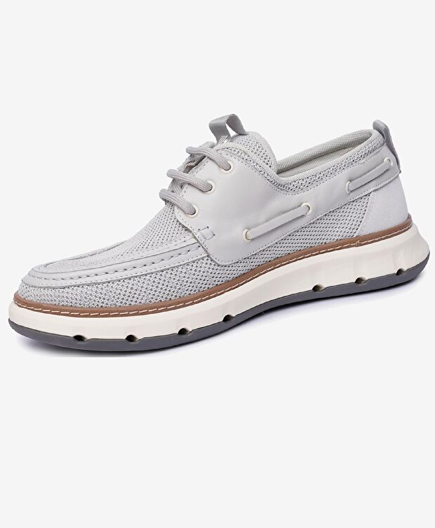 Erkek Gri Hakiki Deri Casual Ayakkabı - 3