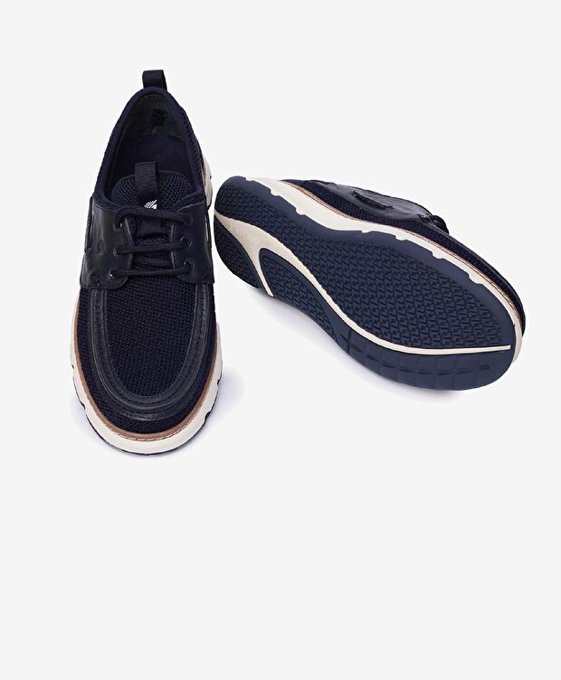 Erkek Lacivert Hakiki Deri Casual Ayakkabı - 6