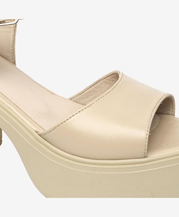 Kadın Vizon Hakiki Deri Sandalet - 5