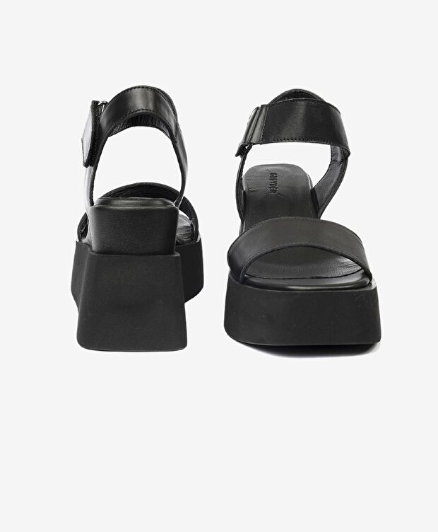 Kadın Siyah Hakiki Deri Sandalet - 7