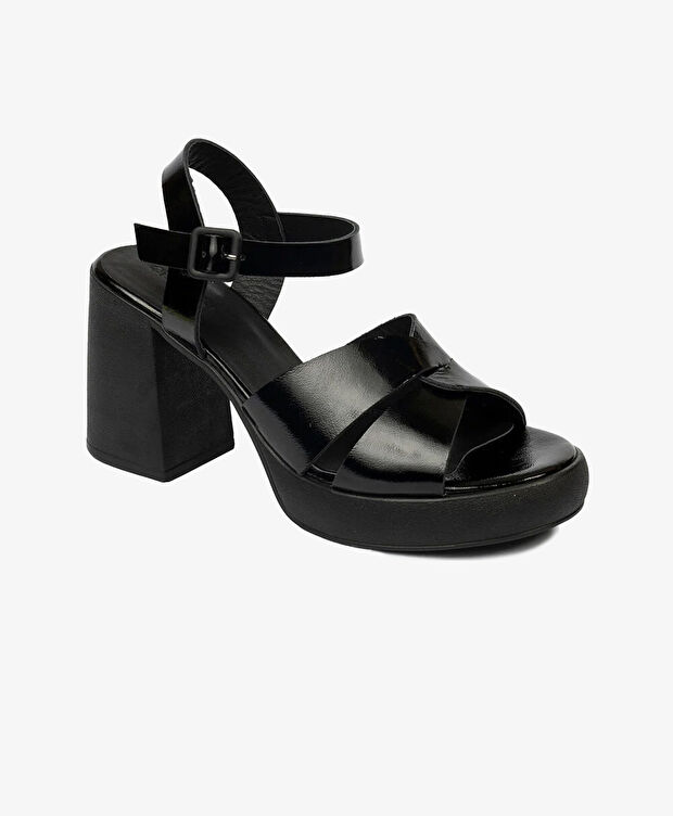 Kadın Siyah Hakiki Deri Sandalet - 2