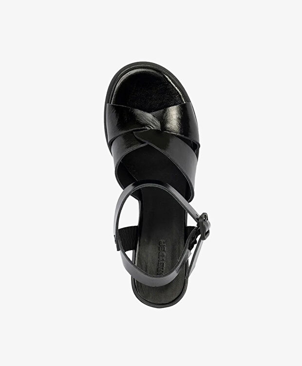 Kadın Siyah Hakiki Deri Sandalet - 4