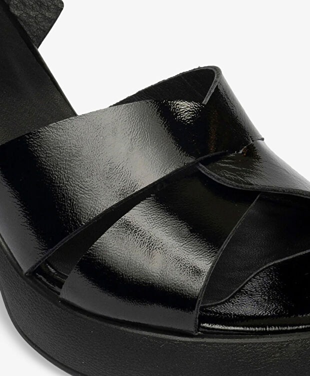 Kadın Siyah Hakiki Deri Sandalet - 5