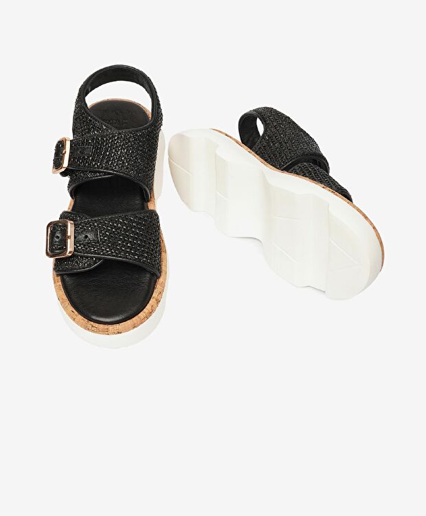 Kadın Siyah Hakiki Deri Sandalet - 6