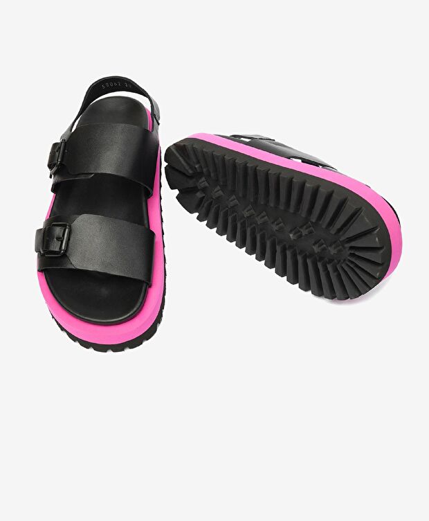 Kadın Siyah Hakiki Deri Sandalet - 6