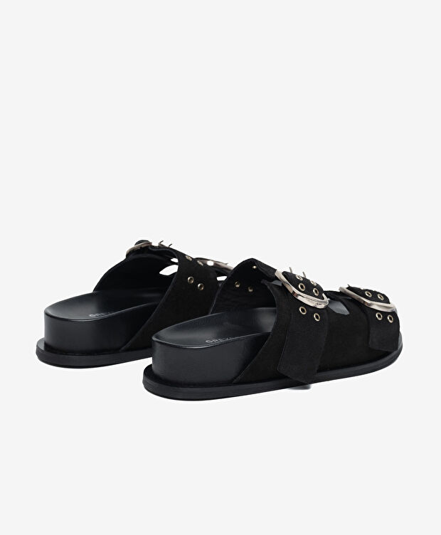 Kadın Siyah Hakiki Deri Terlik - 4