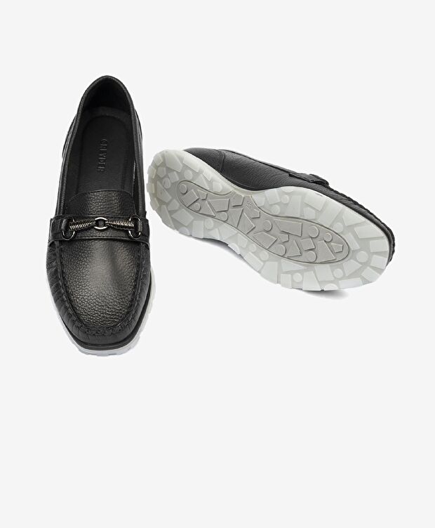 Kadın Siyah Hakiki Deri Loafer Ayakkabı - 6