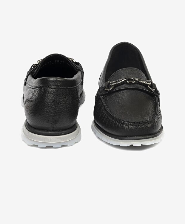 Kadın Siyah Hakiki Deri Loafer Ayakkabı - 7