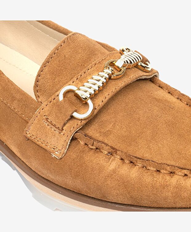 Kadın Taba Hakiki Deri Loafer Ayakkabı - 5