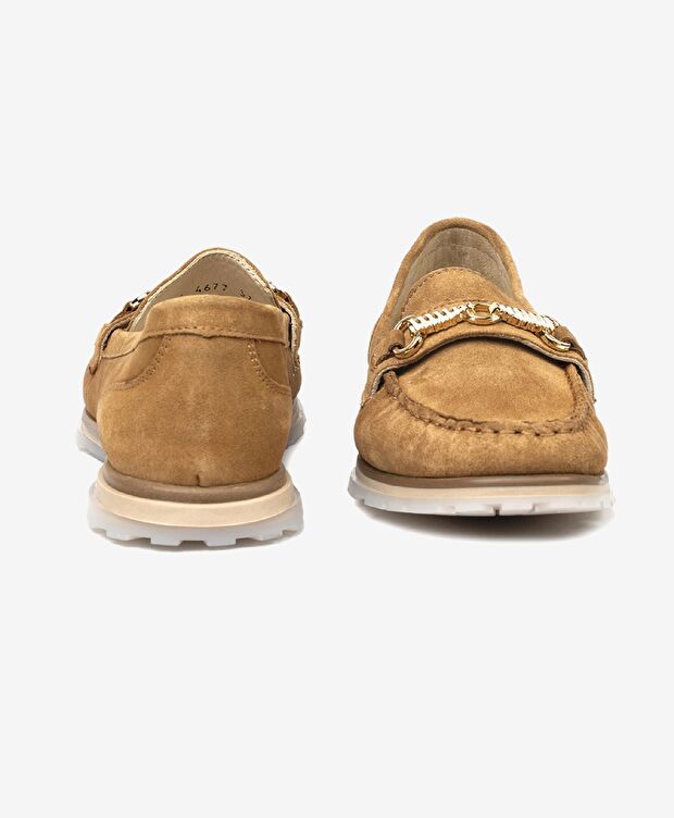 Kadın Taba Hakiki Deri Loafer Ayakkabı - 7
