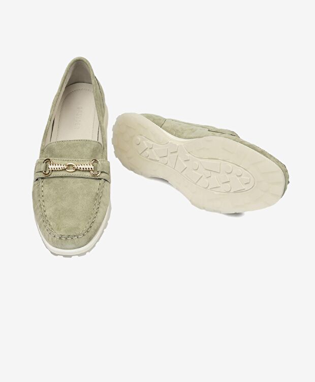 Kadın Yeşil Hakiki Deri Loafer Ayakkabı - 7