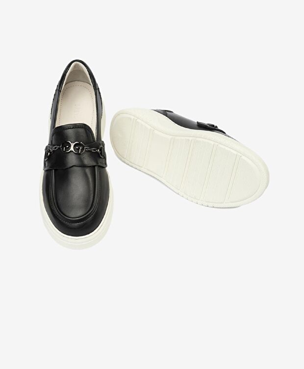 Kadın Siyah Hakiki Deri Loafer Ayakkabı - 6