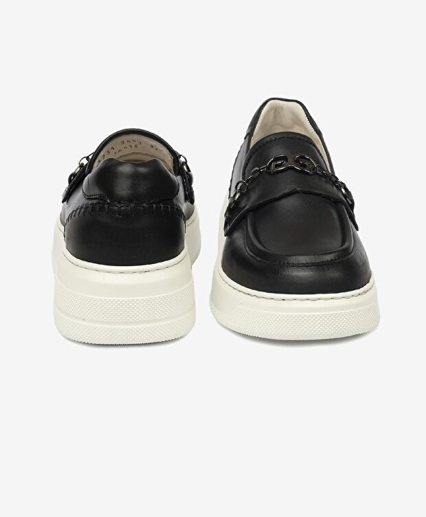 Kadın Siyah Hakiki Deri Loafer Ayakkabı - 7