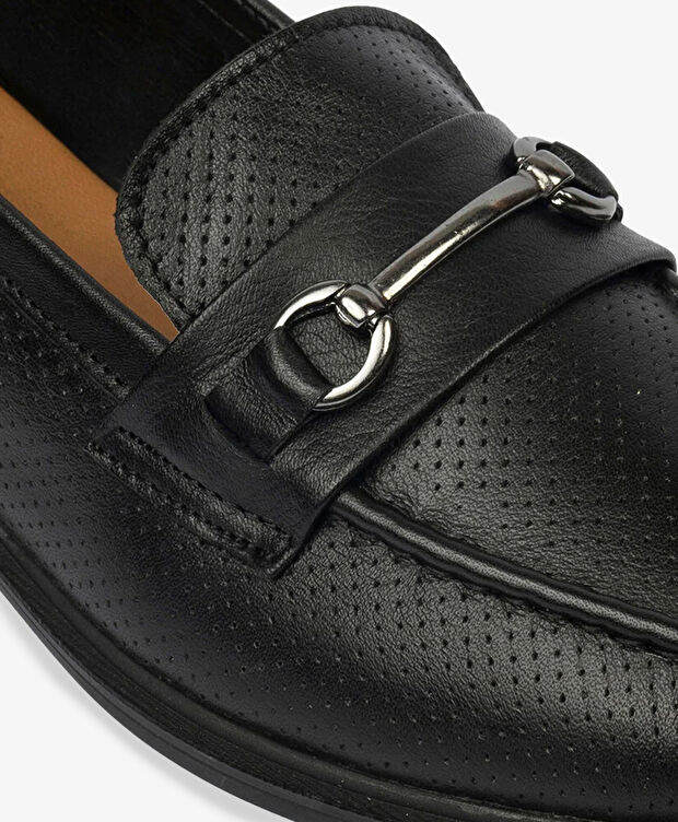 Kadın Siyah Hakiki Deri Casual Ayakkabı - 5