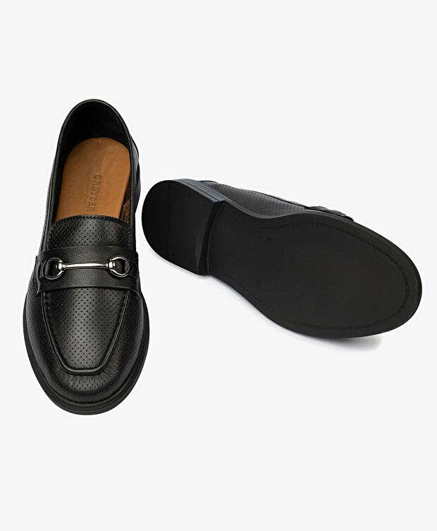 Kadın Siyah Hakiki Deri Casual Ayakkabı - 6