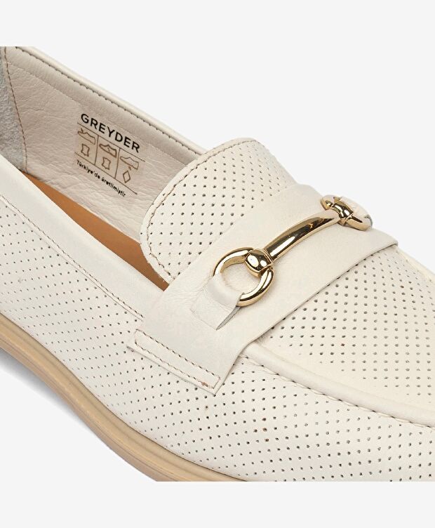 Kadın Kirli Beyaz Hakiki Deri Casual Ayakkabı - 5