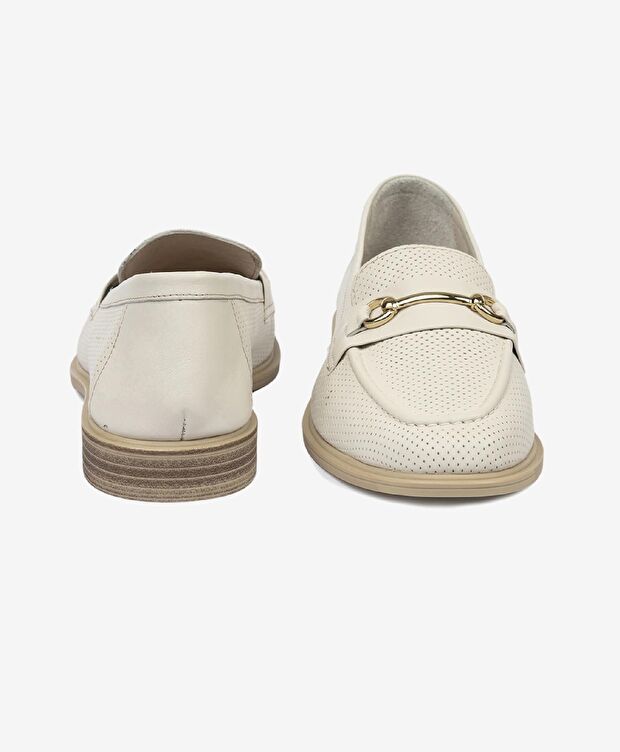 Kadın Kirli Beyaz Hakiki Deri Casual Ayakkabı - 7