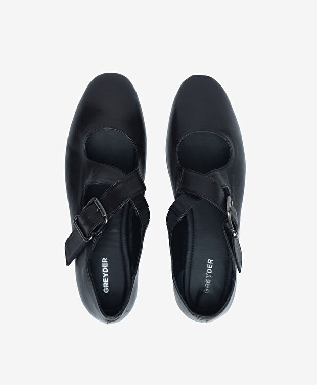 Kadın Siyah Hakiki Deri Babet - 5