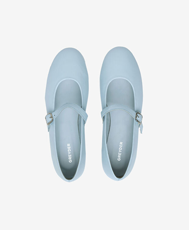 Kadın Açık Mavi Hakiki Deri Babet - 5