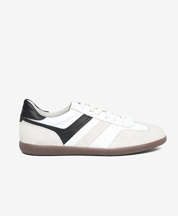 Kadın Beyaz Süet Hakiki Deri Sneaker Ayakkabı - 1