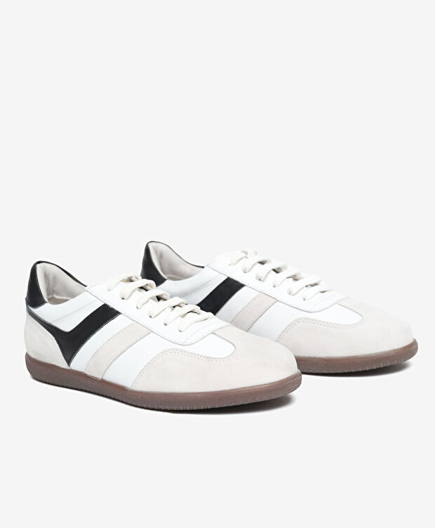 Kadın Beyaz Süet Hakiki Deri Sneaker Ayakkabı - 3