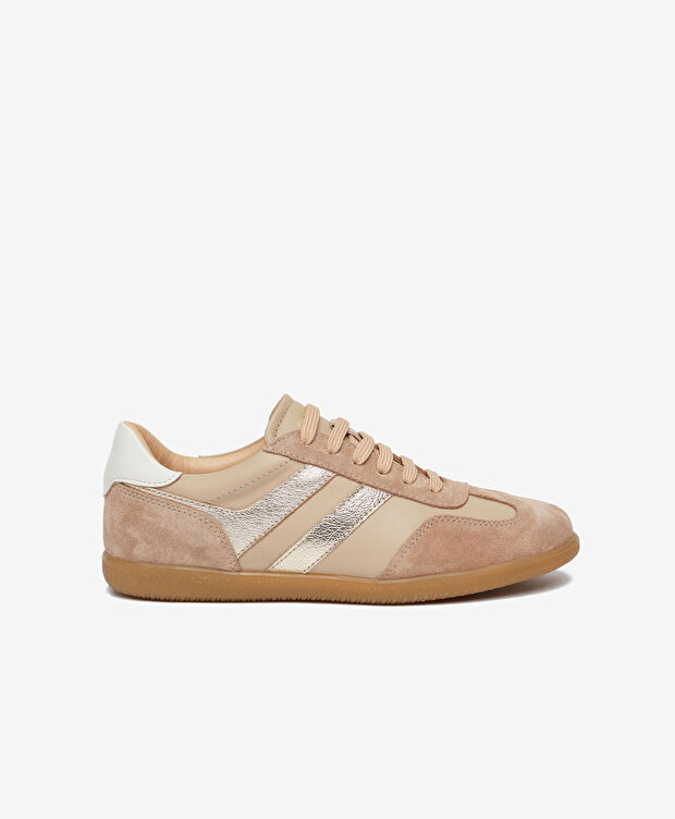 Kadın Krem Süet Hakiki Deri Sneaker Ayakkabı - 1