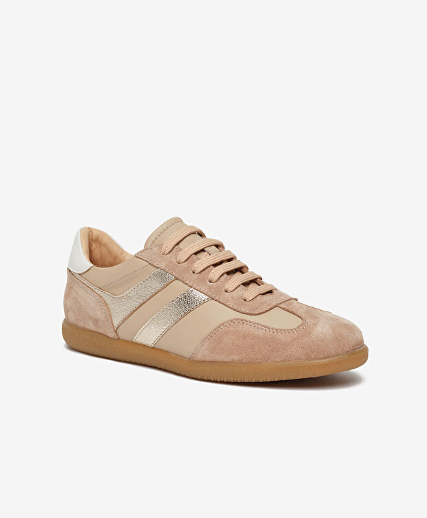 Kadın Krem Süet Hakiki Deri Sneaker Ayakkabı - 2