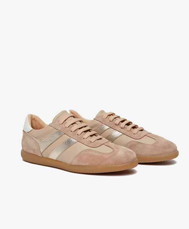 Kadın Krem Süet Hakiki Deri Sneaker Ayakkabı - 3