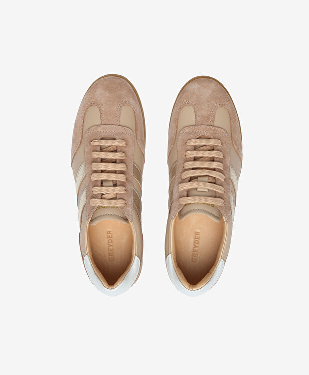 Kadın Krem Süet Hakiki Deri Sneaker Ayakkabı - 5