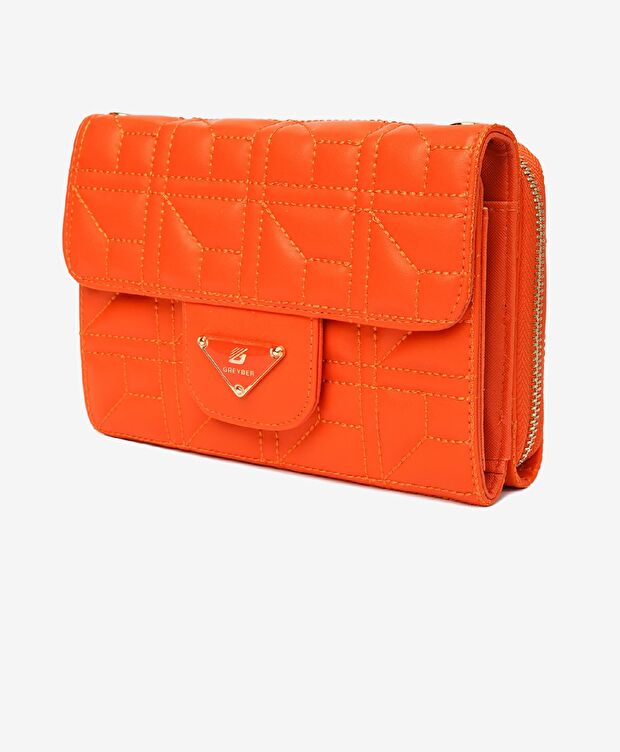 Kadın Turuncu Mıknatıslı Omuz Çantası - 3