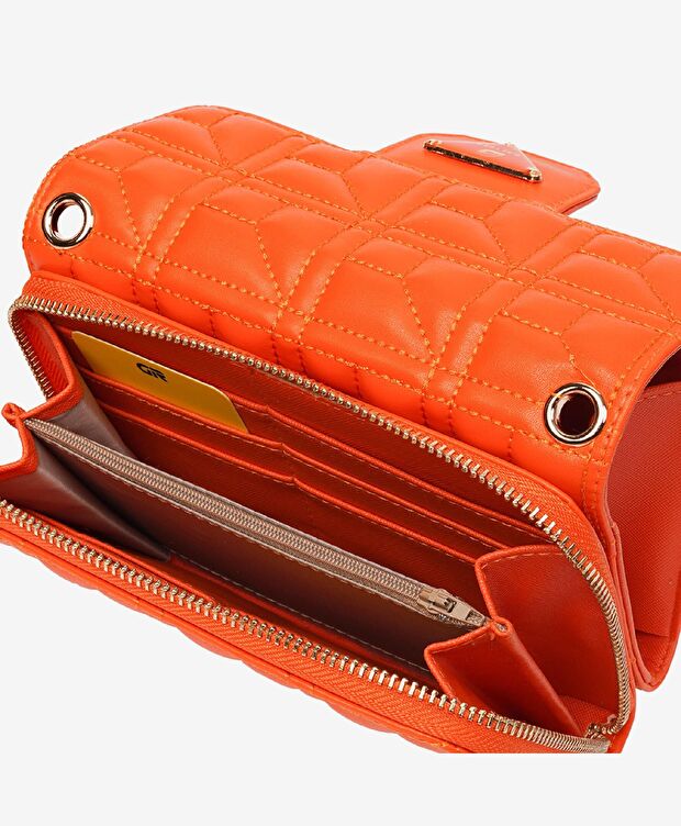 Kadın Turuncu Mıknatıslı Omuz Çantası - 5