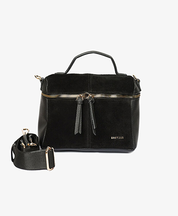 Kadın Siyah İki Bölmeli Omuz Çantası - 1