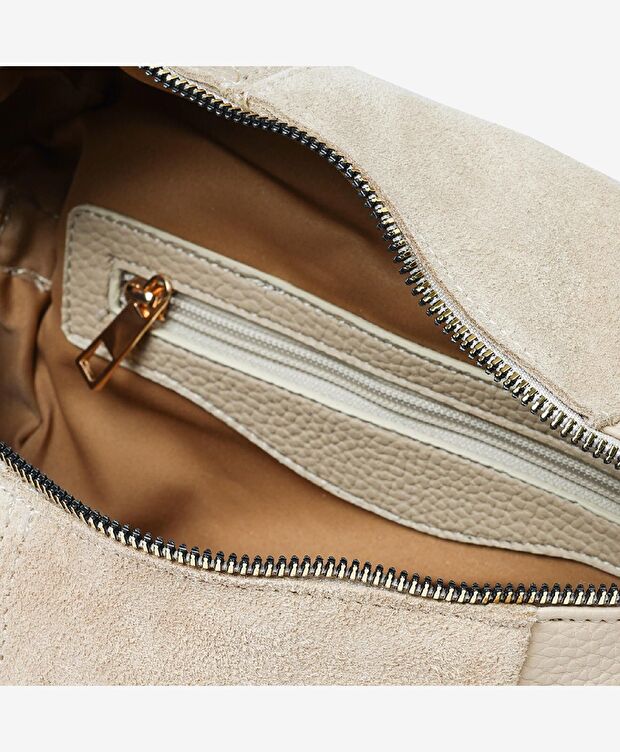 Kadın Bej İki Bölmeli Omuz Çantası - 5