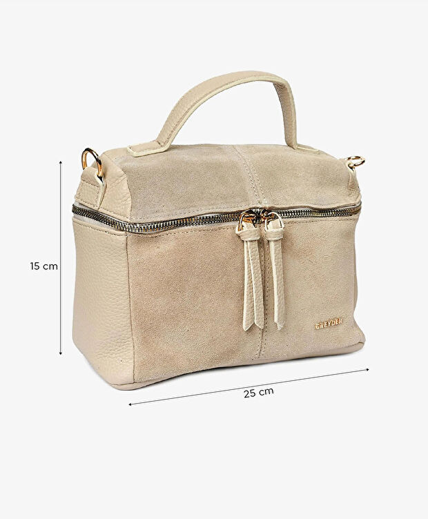 Kadın Bej İki Bölmeli Omuz Çantası - 6