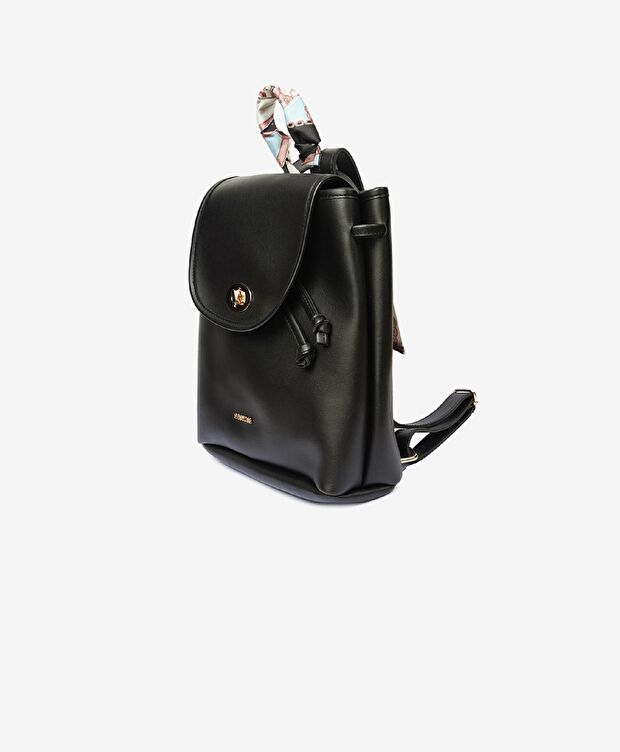 Kadın Siyah Tek Bölmeli Sırt Çantası - 4