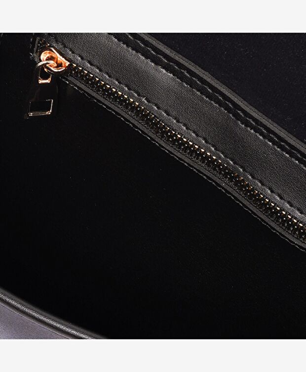 Kadın Siyah Tek Bölmeli Sırt Çantası - 6