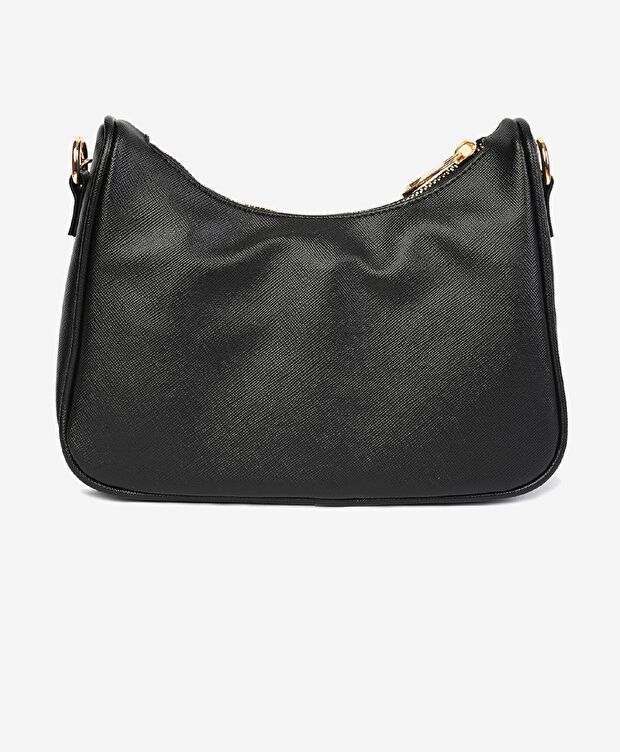 Kadın Siyah Tek Bölmeli Kol Çantası - 4